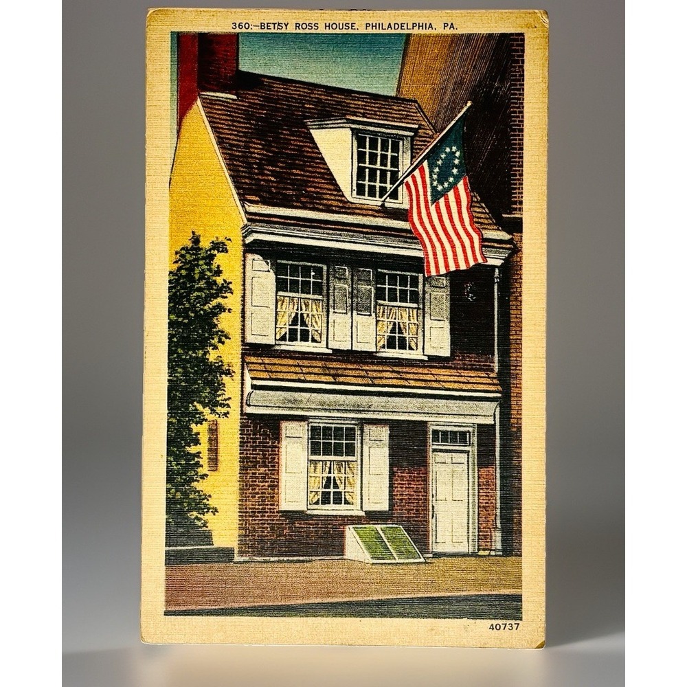 Metrocraft Betsy Ross House Postcard Philadelphia PA Linen Unposted Good 360